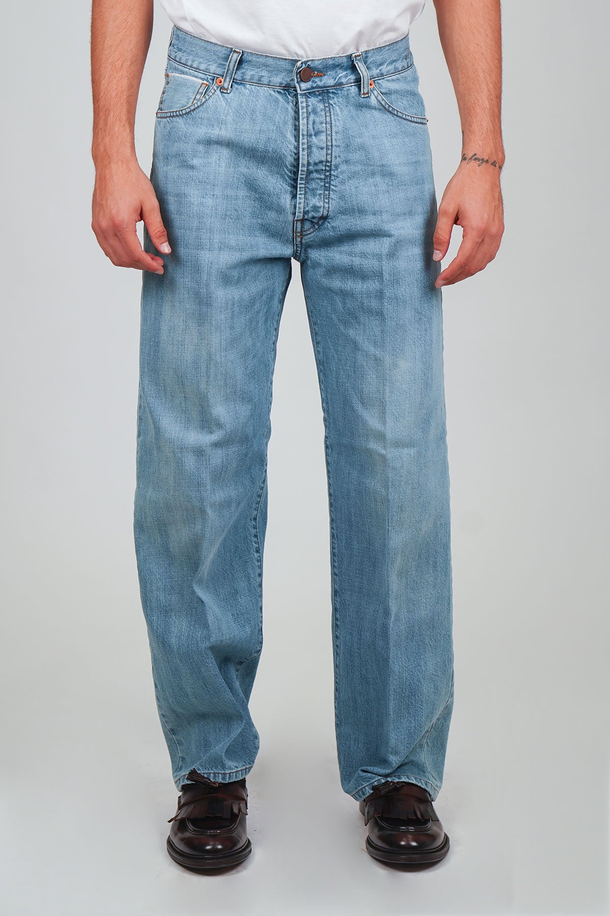 Jeans GORO Cimosato - Wide Fit Lavaggio Stone