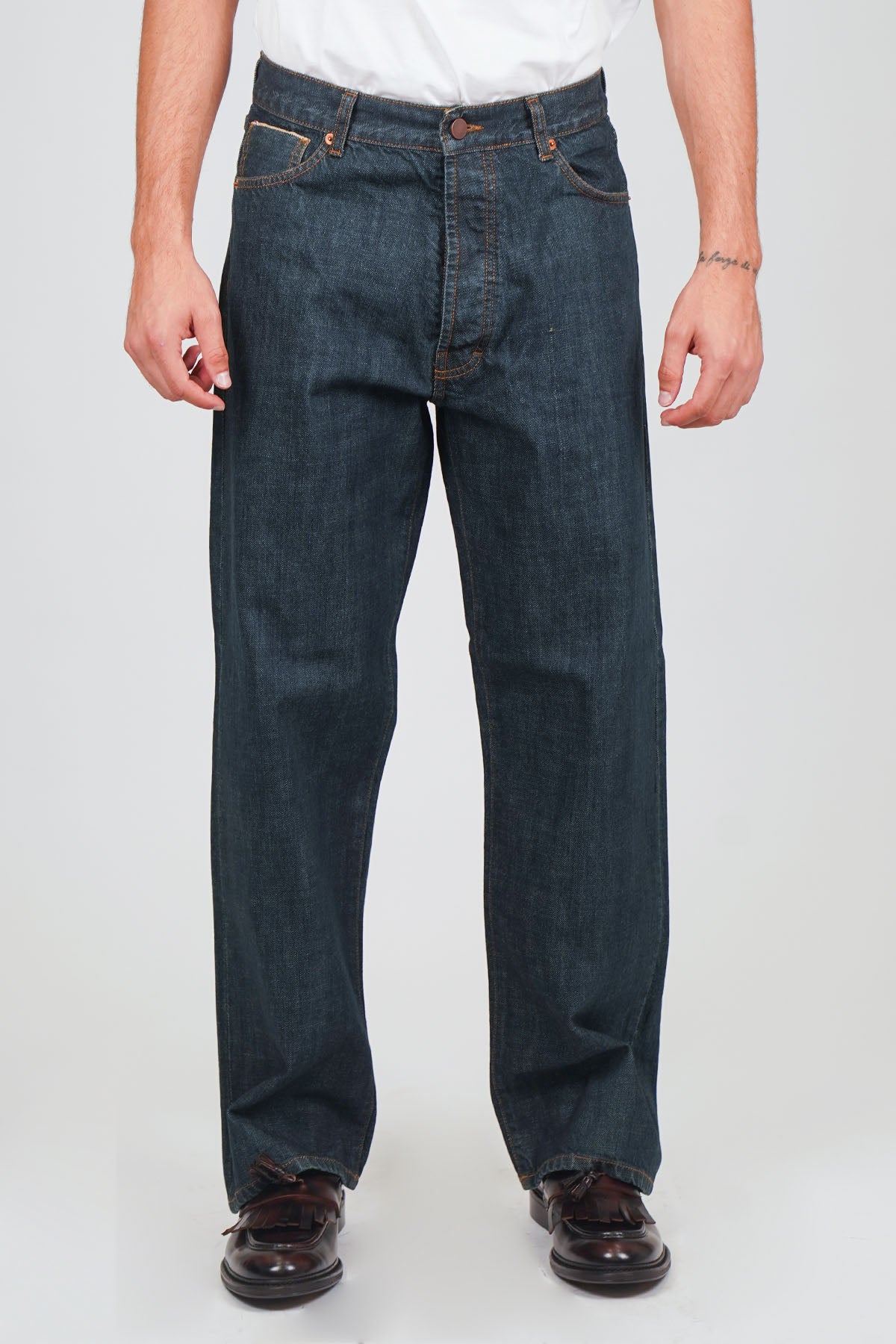 Jeans GORO Cimosato - Wide Fit Lavaggio Zero