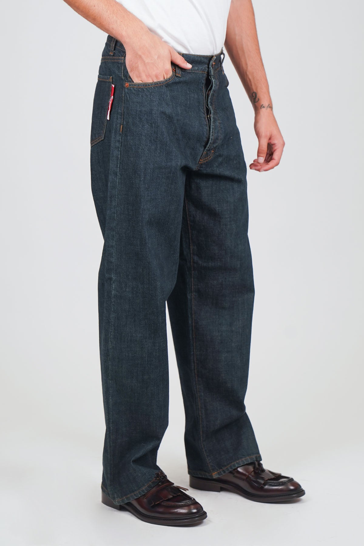 Jeans GORO Cimosato - Wide Fit Lavaggio Zero