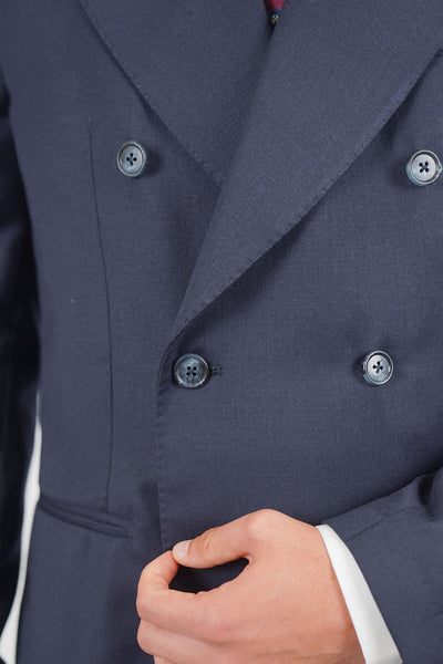 Giacca HIKARI Rifinito due Petti - Blue