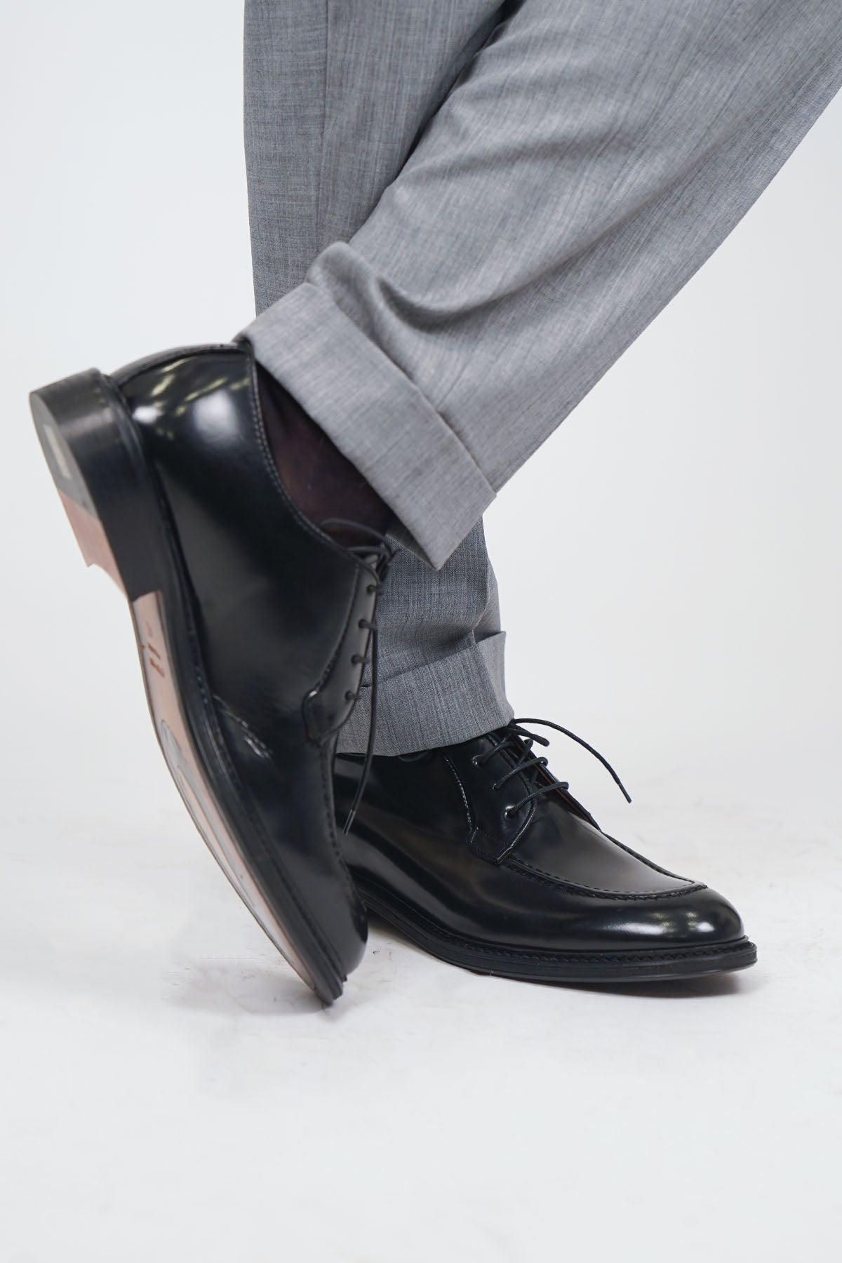 Mocassino INGEGNERE Stringhe Abrasivato Nero