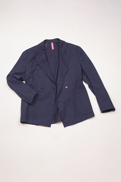 Giacca NAOYA due Petti - Blue Gessato