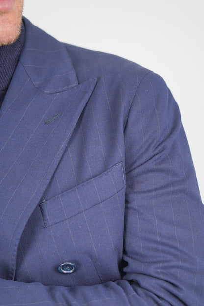 Giacca NAOYA due Petti - Blue Gessato