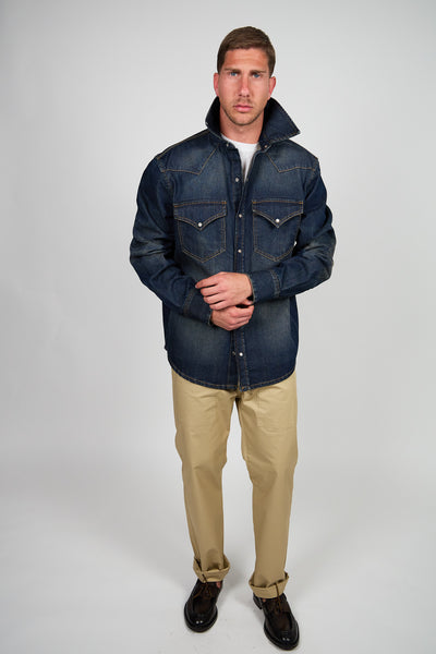 Overshirt ROGO Camicia Texana - Lavaggio Sabbiato Indaco