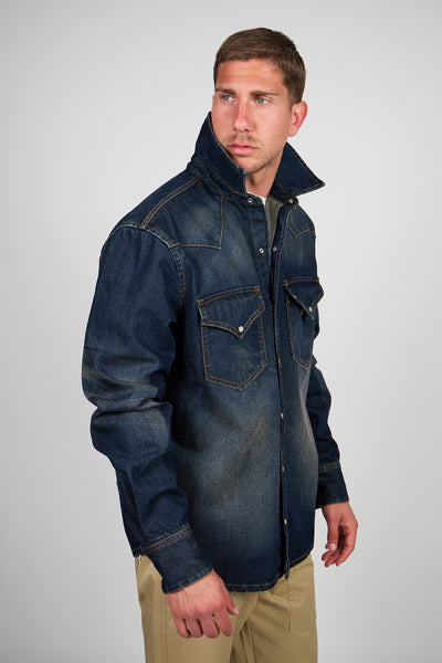 Overshirt ROGO Camicia Texana - Lavaggio Sabbiato Indaco