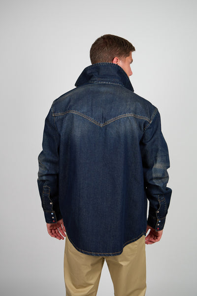 Overshirt ROGO Camicia Texana - Lavaggio Sabbiato Indaco