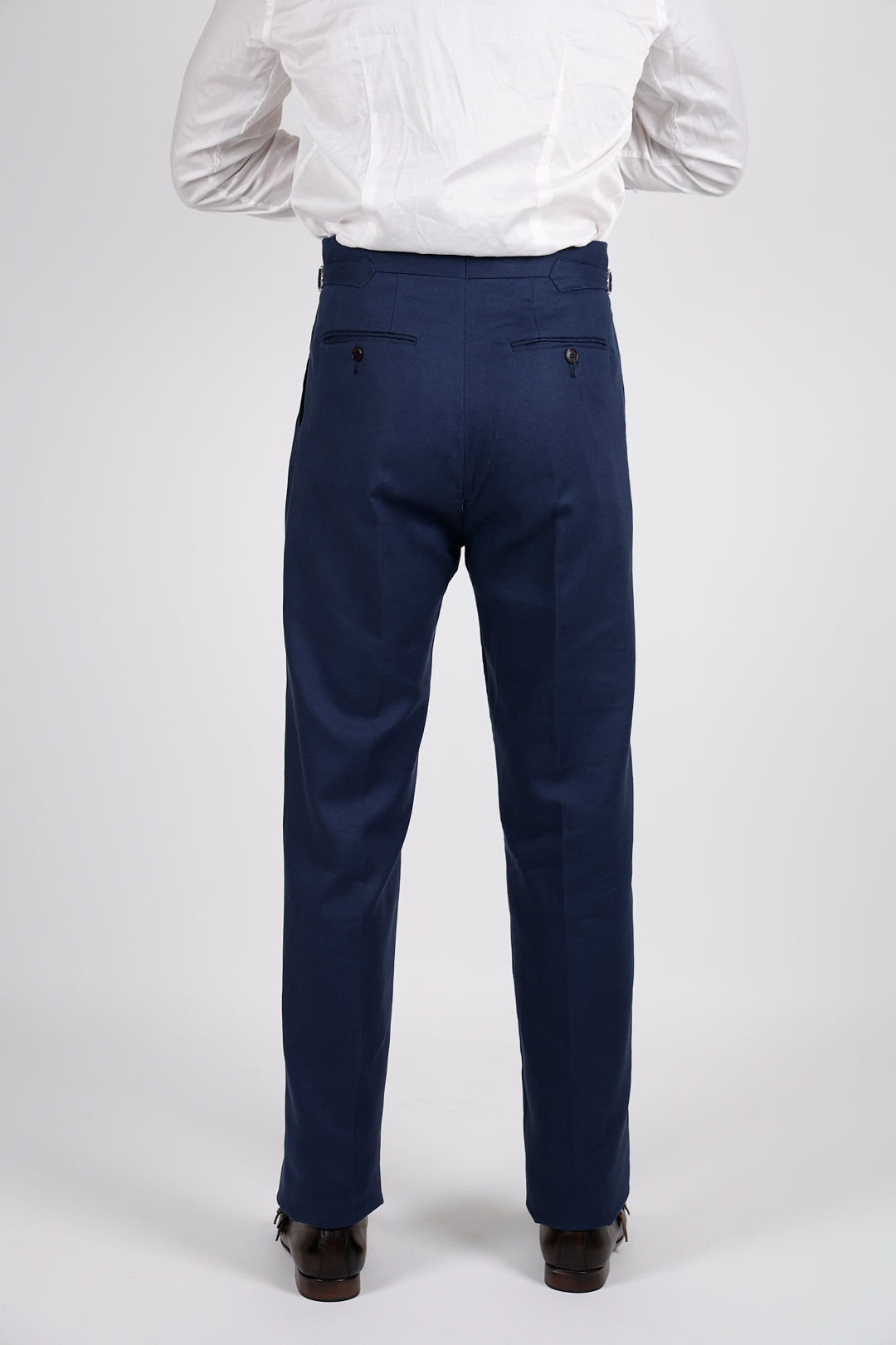 Pantalone Abito SETTANTA Rifinito Pinces - Lino Blue