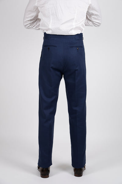 Pantalone Abito SETTANTA Rifinito Pinces - Lino Blue