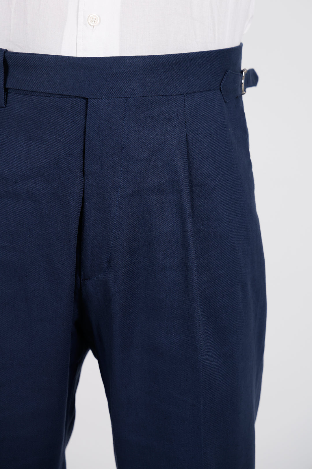 Pantalone Abito SETTANTA Rifinito Pinces - Lino Blue