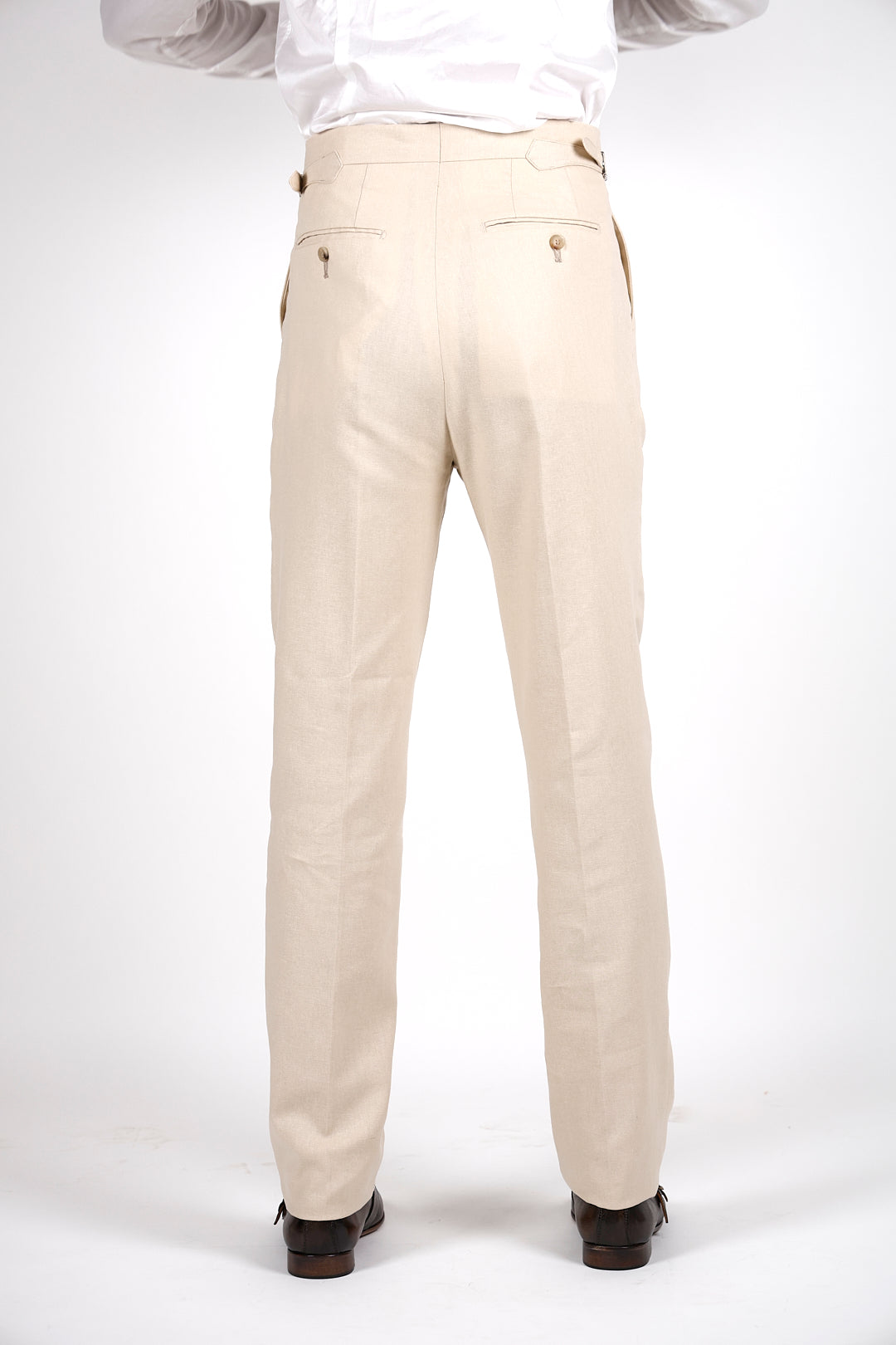 Pantalone Abito SETTANTA Rifinito Pinces - Lino Sabbia