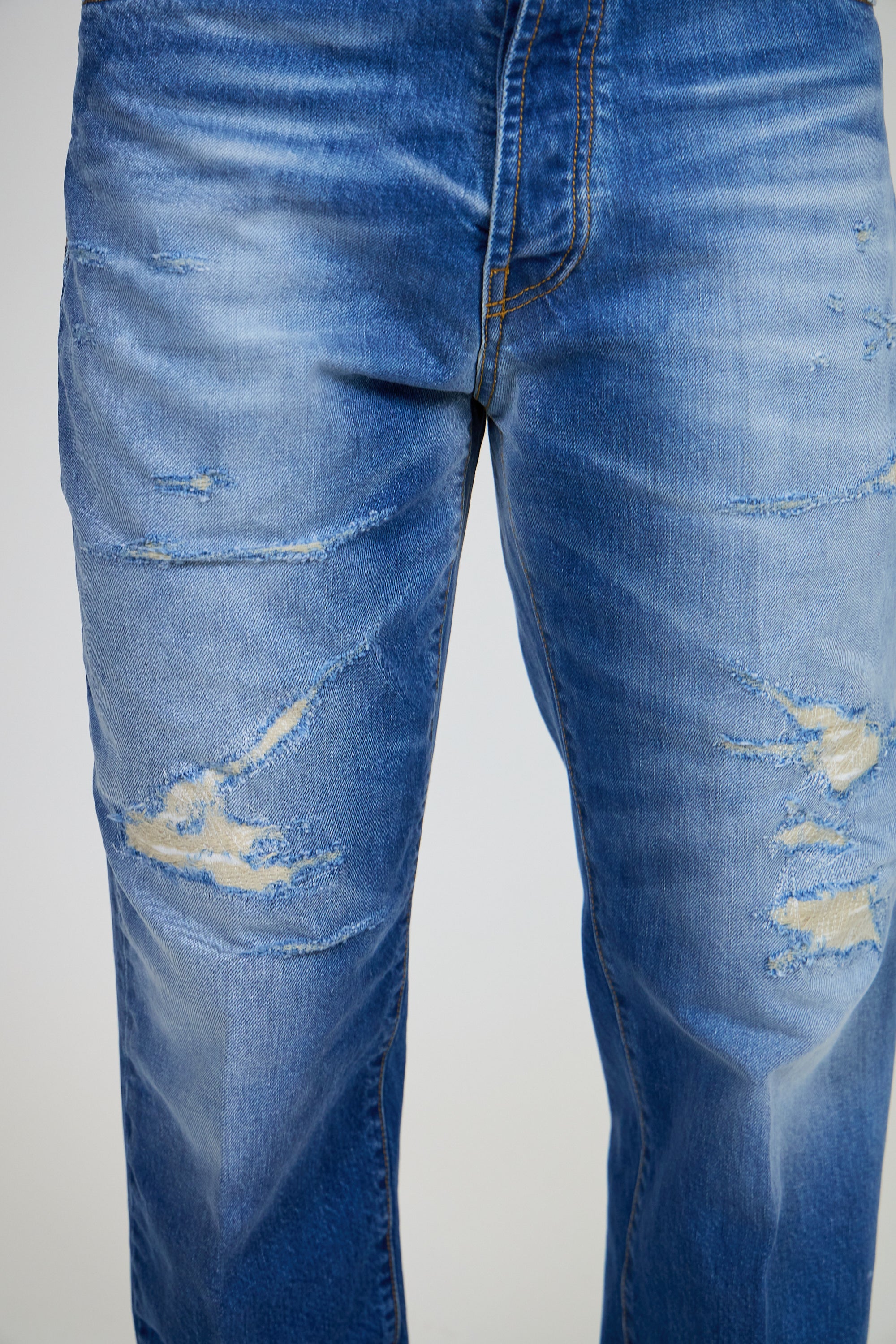 Jeans ROGO Cimosato - Straight Fit Lavaggio Stone Wash Ripped