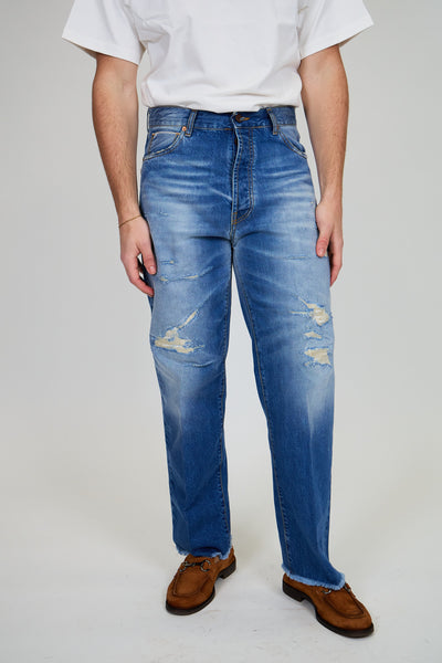 Jeans ROGO Cimosato - Straight Fit Lavaggio Stone Wash Ripped