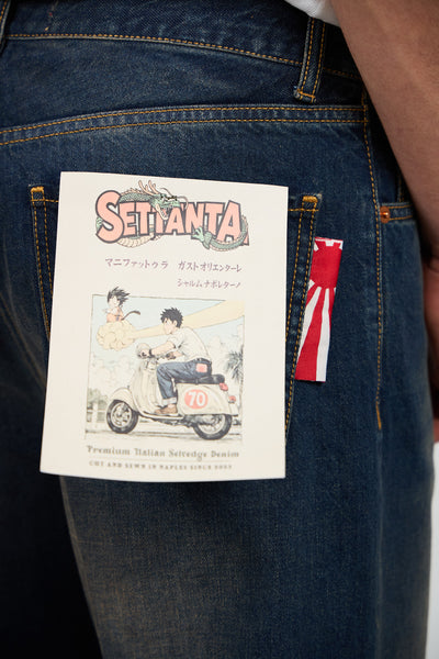 Jeans ROGO Cimosato - Straight Fit Lavaggio Sabbiato Indaco