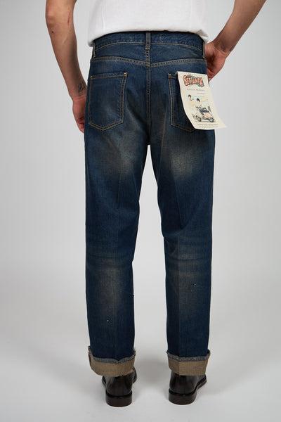Jeans ROGO Cimosato - Straight Fit Lavaggio Sabbiato Indaco