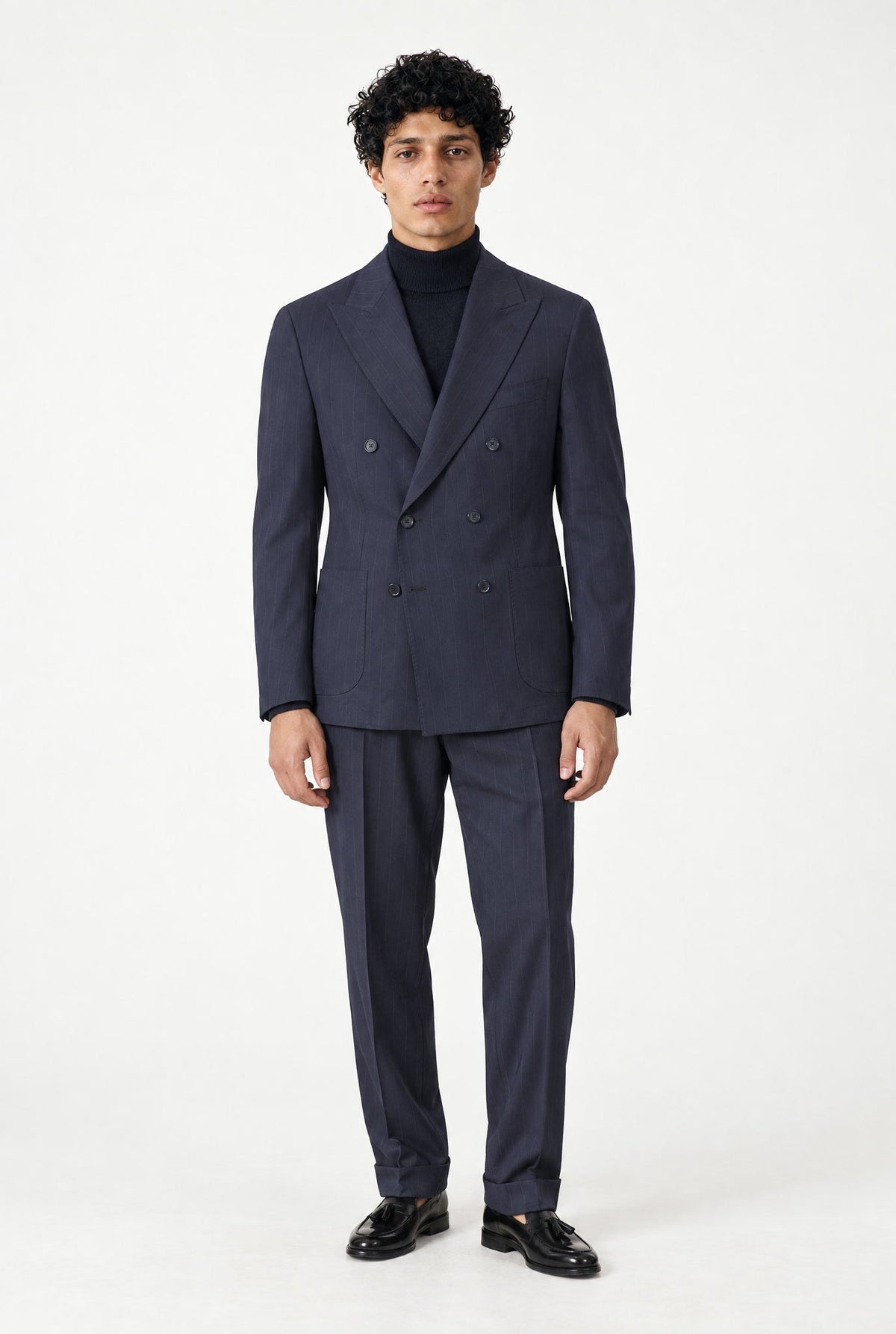 Abito NAOYA Due Petti - Blue Gessato - SETTANTA