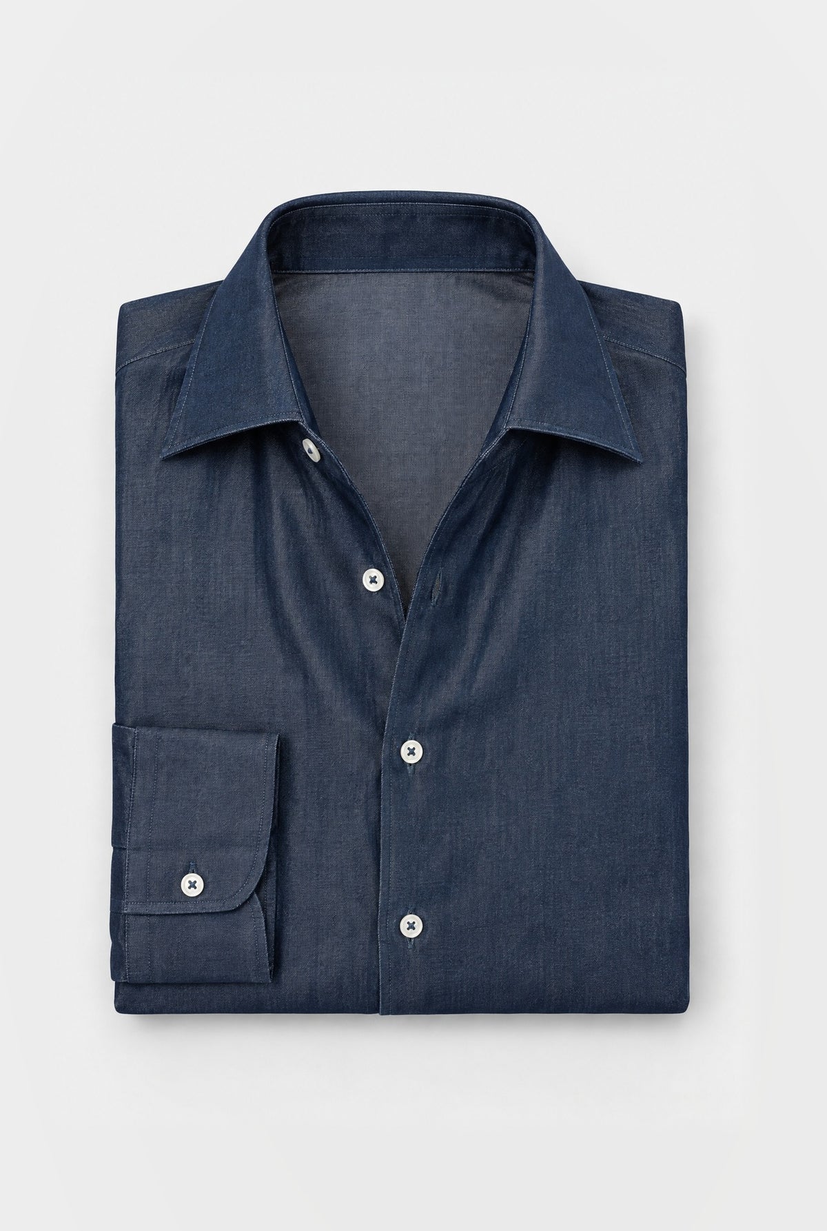 Camicia MIO Cotone Denim Collo Capri - Denim - SETTANTA