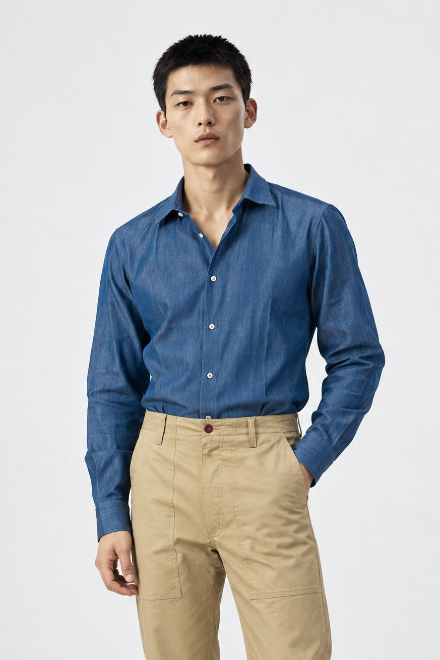 Camicia Cotone Denim RIN - Denim - SETTANTA