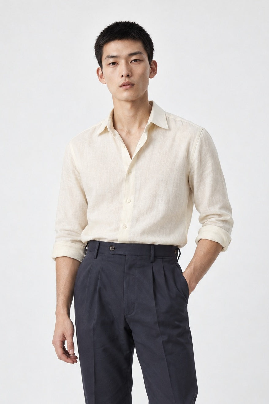 Camicia IKUY Lino Capri - Panna - SETTANTA