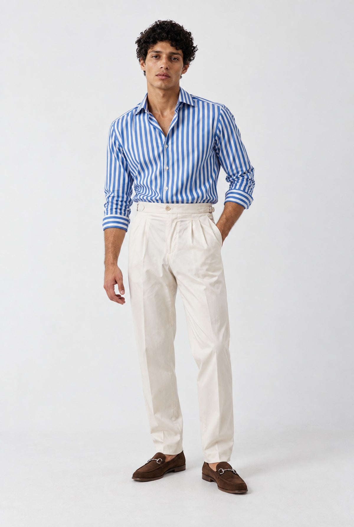 Camicia MIO Cotone Capri - Riga Blue - SETTANTA
