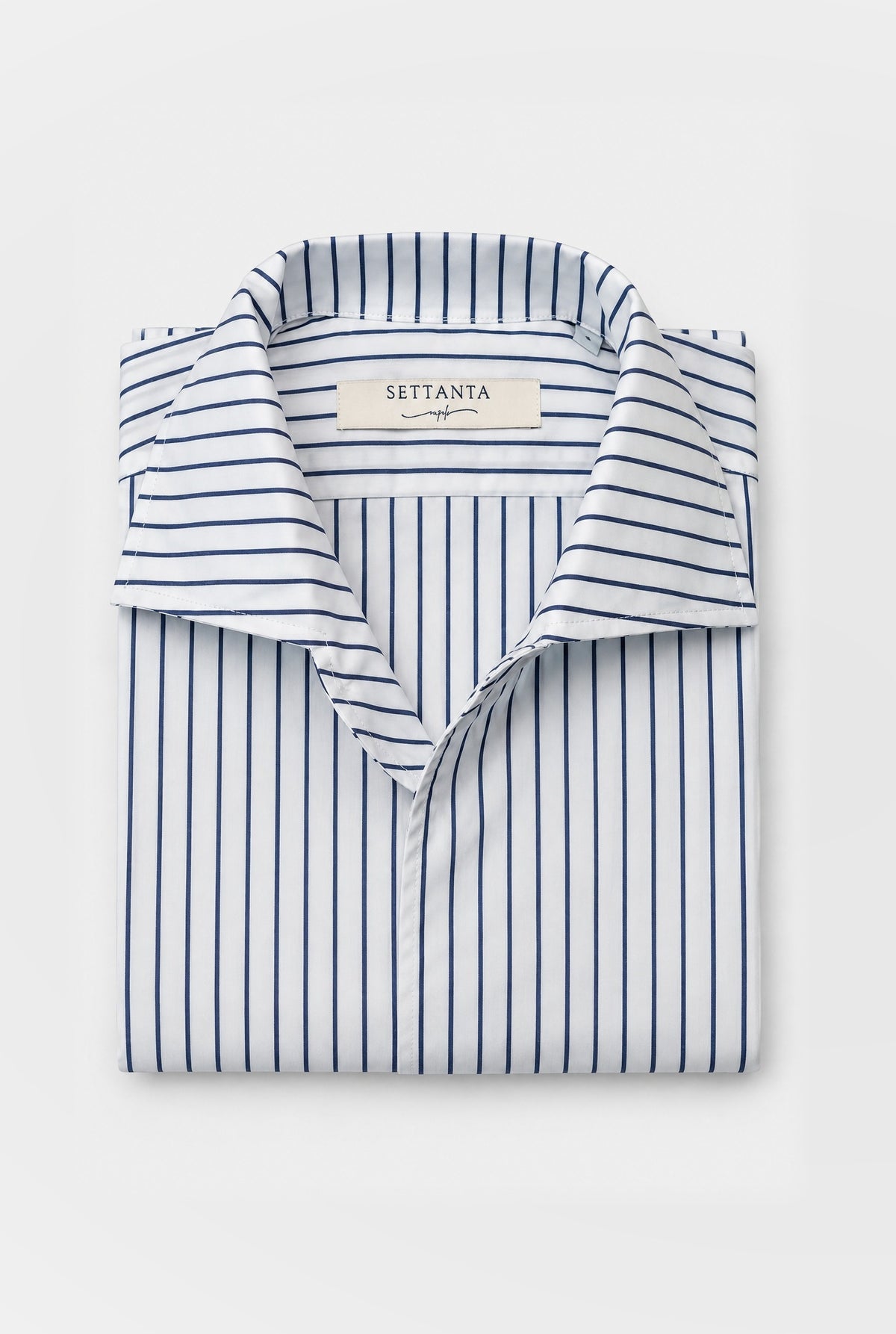 Camicia MIO Cotone Capri - Righino Blue - SETTANTA