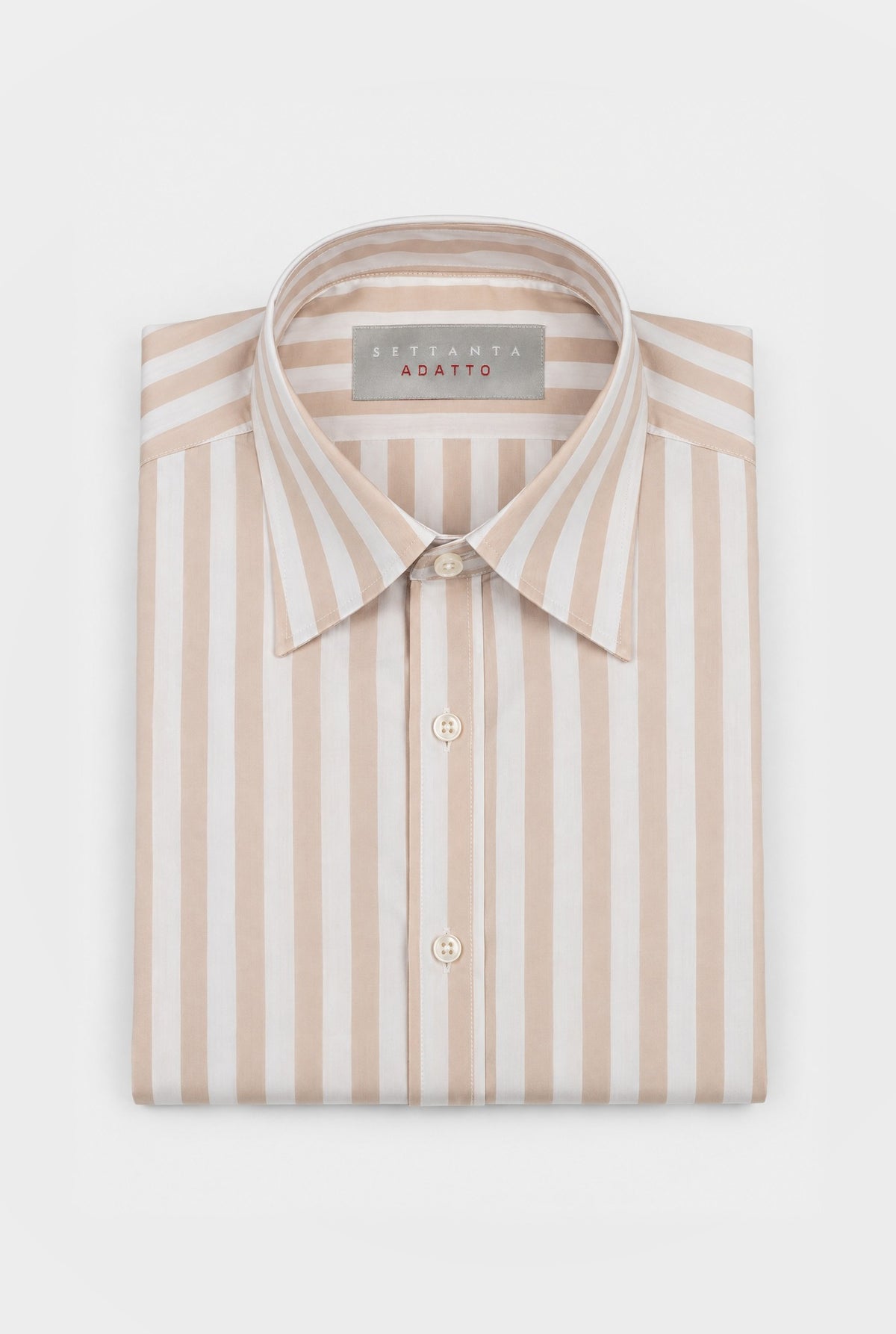 Camicia MIO Cotone - Riga Beige - SETTANTA