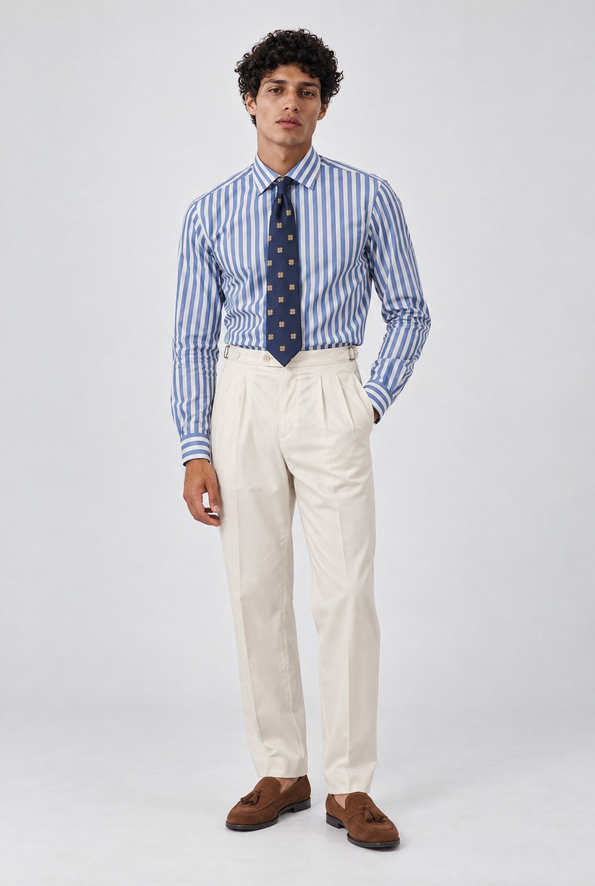 Camicia MIO Cotone - Riga Blue - SETTANTA