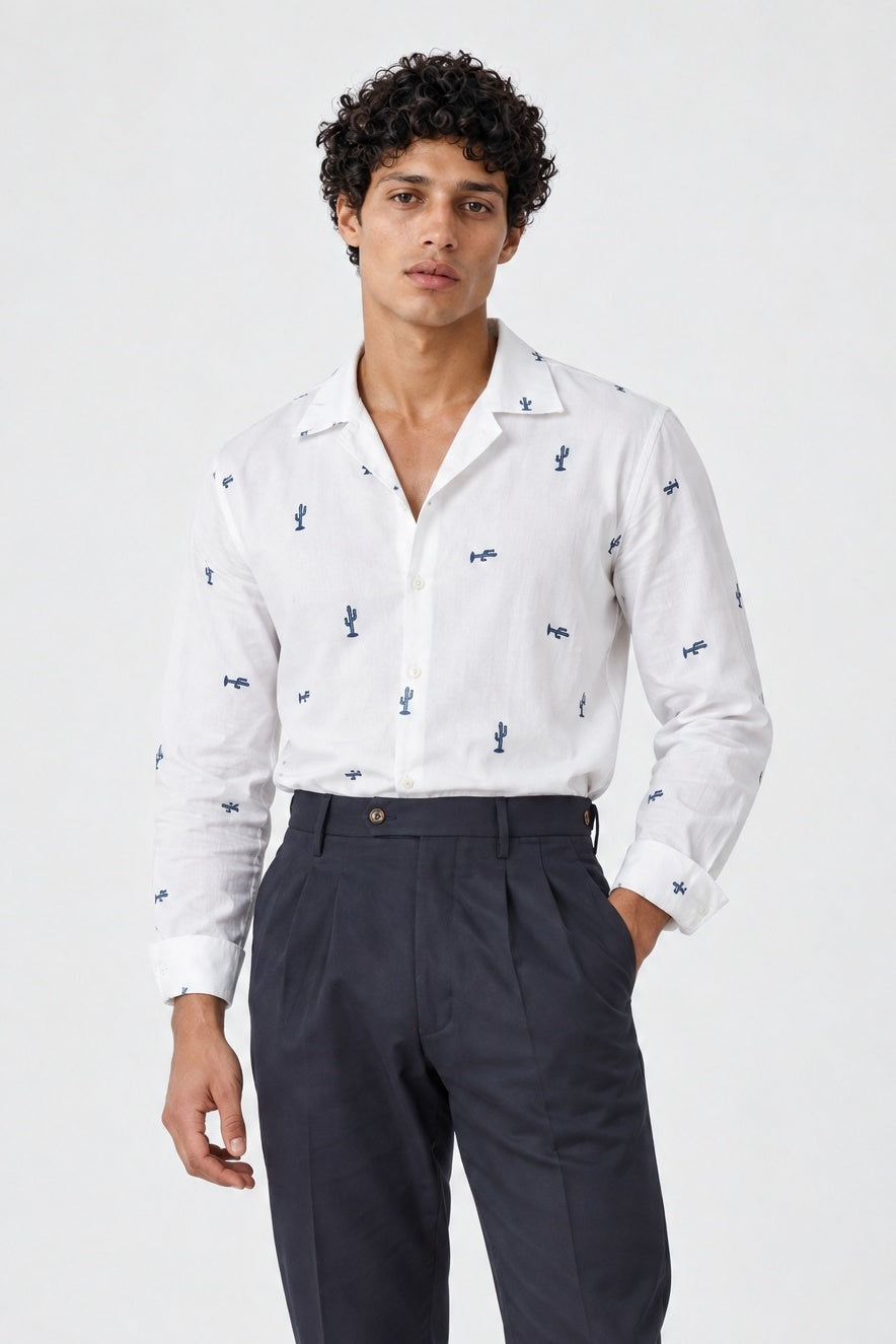 Camicia RIKU Stampa - Bianco - SETTANTA