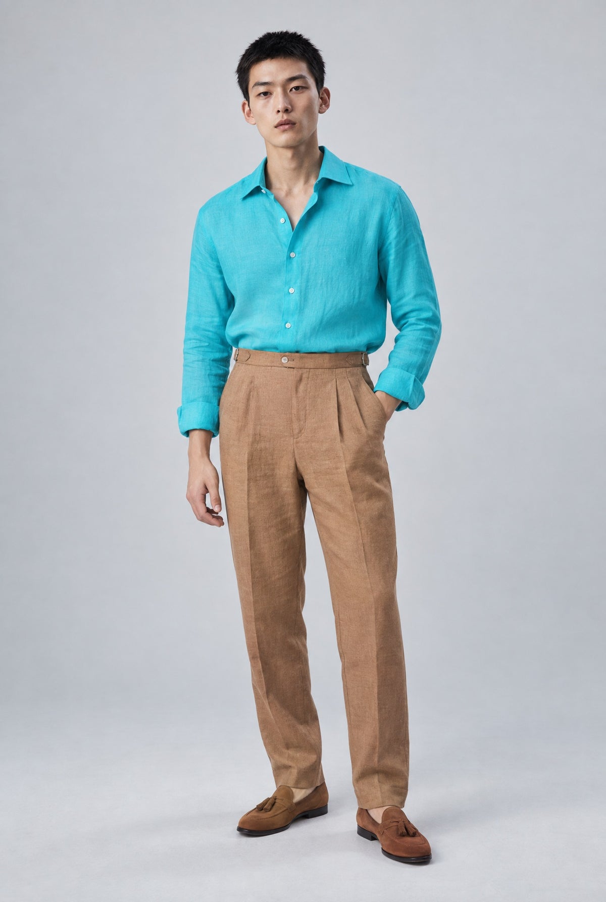 Camicia YUKI Lino - Acquamarina - SETTANTA