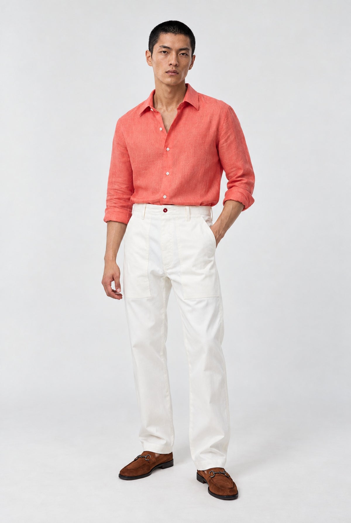 Camicia YUKI Lino - Corallo - SETTANTA