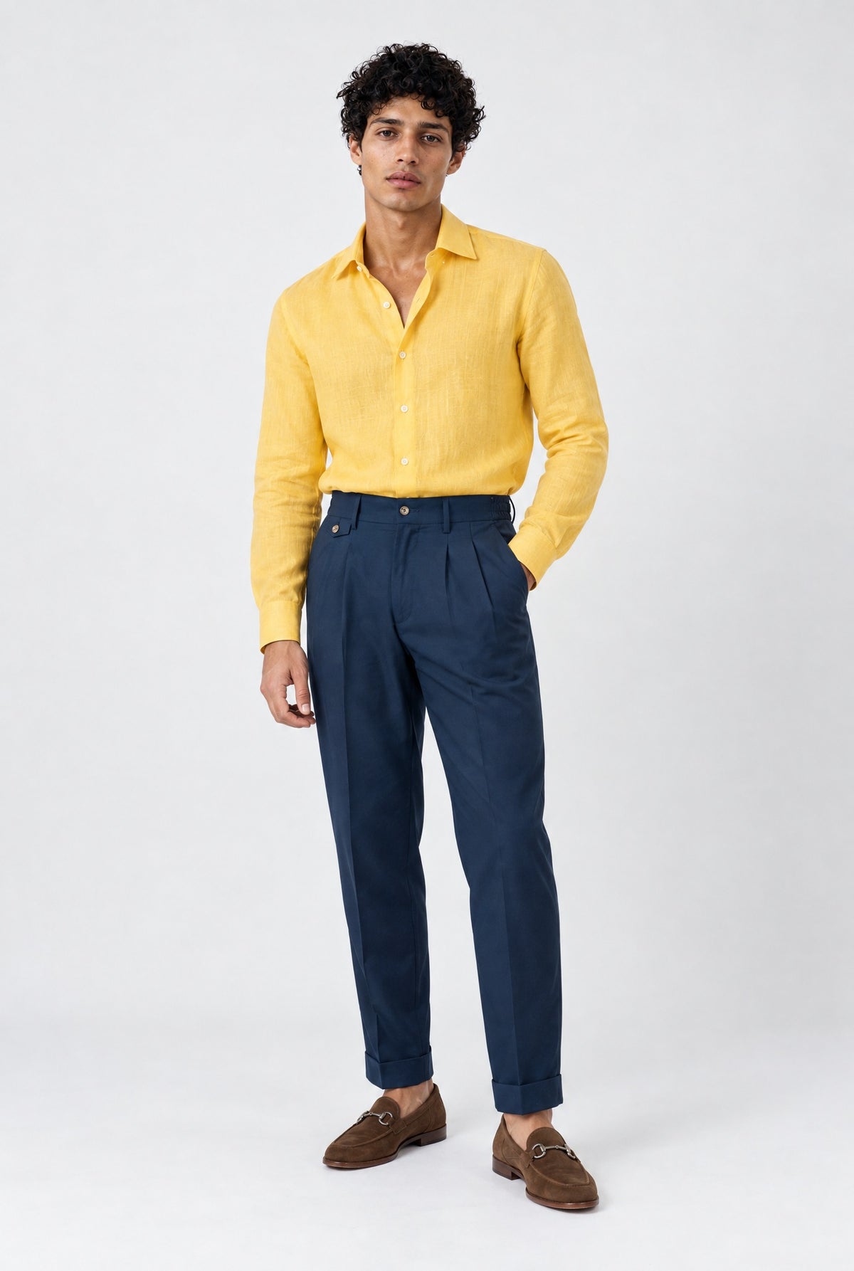 Camicia YUKI Lino - Giallo - SETTANTA