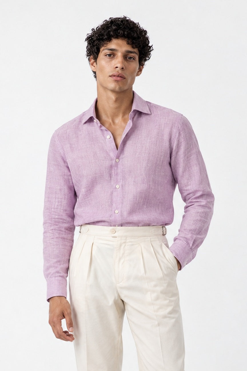 Camicia YUKI Lino - Lilla - SETTANTA