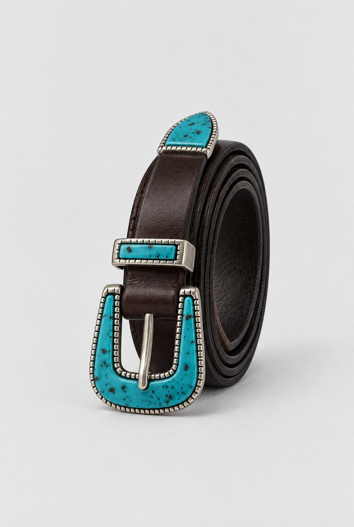 Cintura IZUMI Accessorio New - Pelle Liscia - Turchese Moro - SETTANTA