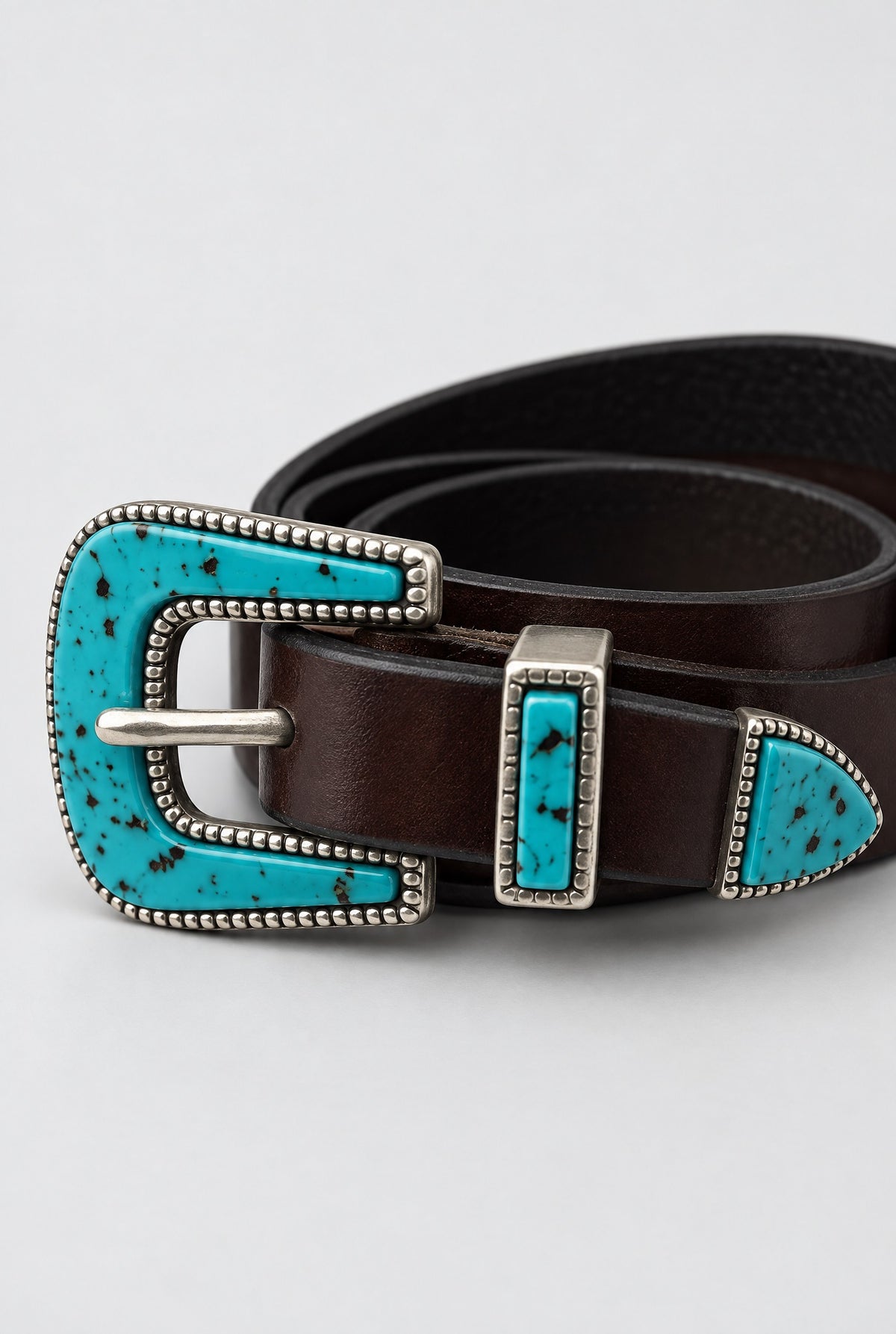 Cintura IZUMI Accessorio New - Pelle Liscia - Turchese Moro - SETTANTA