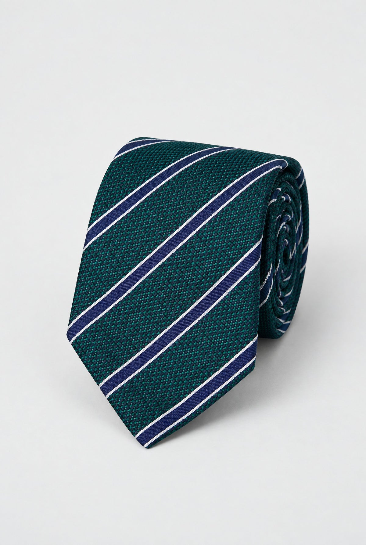 Cravatta RAFFAELE MURO Jacquard Seta 100% CM 8 - Verde Blue - SETTANTA