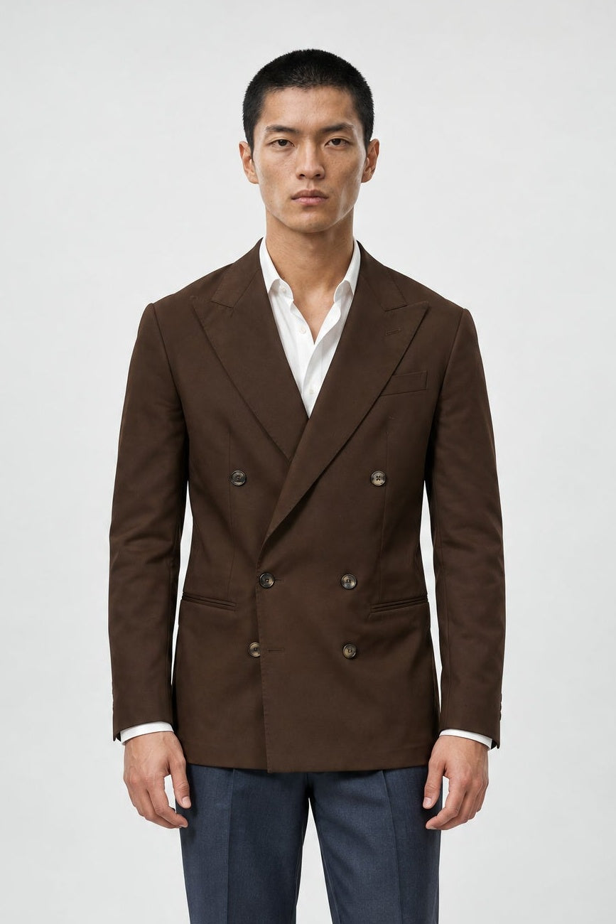 Giacca Abito SETTANTA Blazer Rifinito due Petti - Testa di Moro - SETTANTA