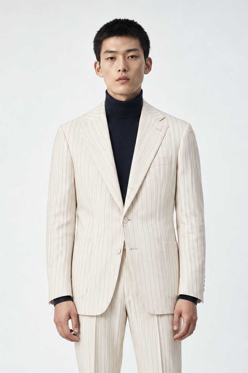 Giacca BAIKO Falso 3 - Beige Gessato - SETTANTA