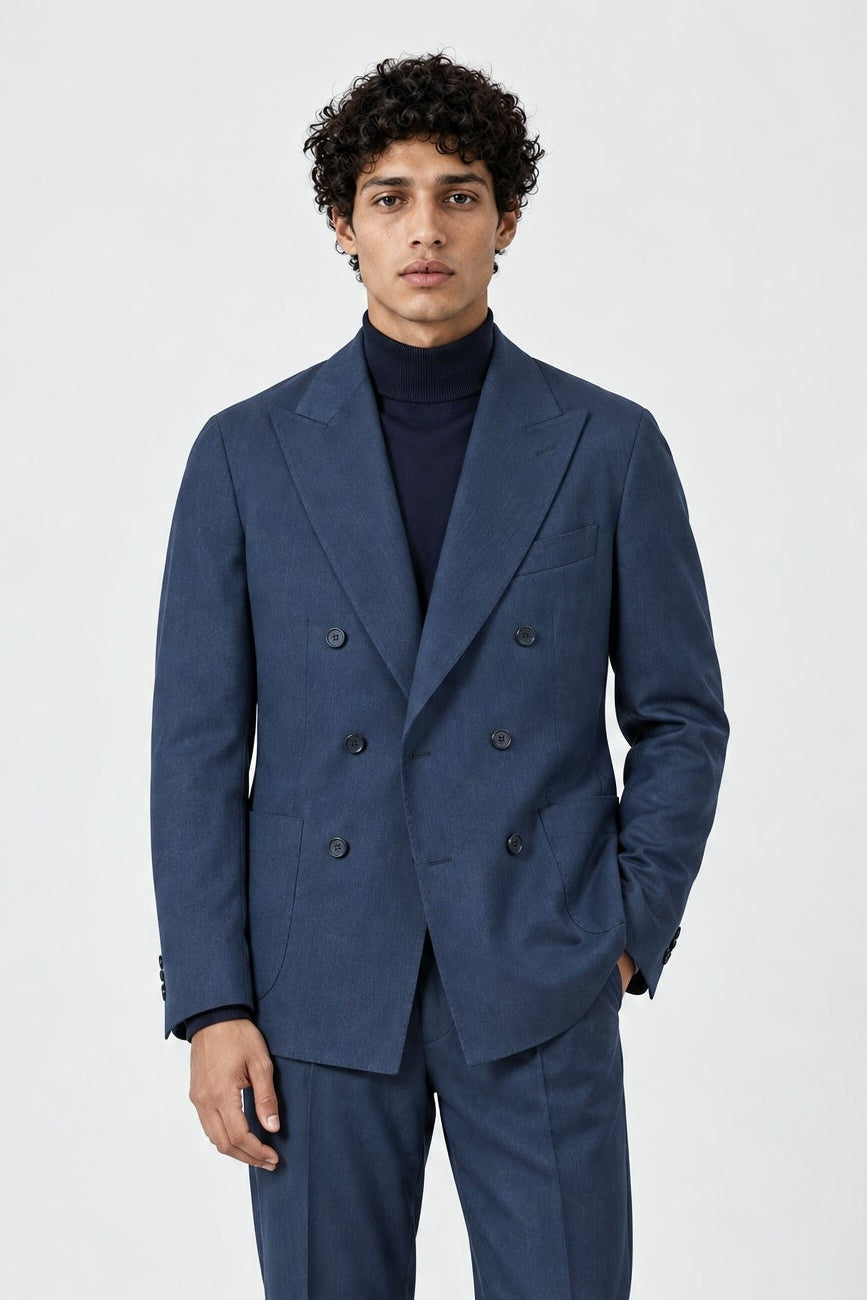 Giacca NAOYA due Petti - Blue Denim - SETTANTA