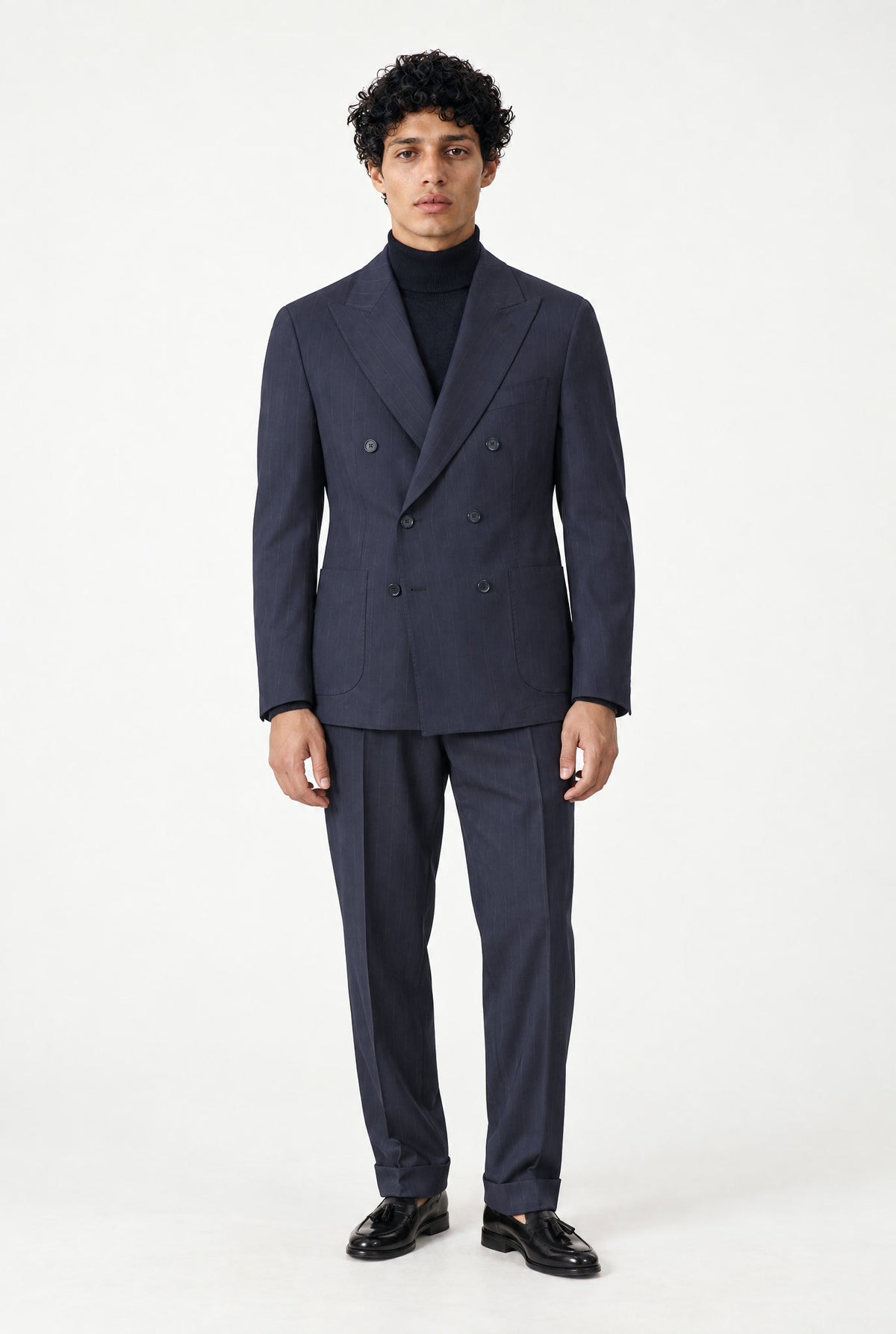 Giacca NAOYA due Petti - Blue Gessato - SETTANTA