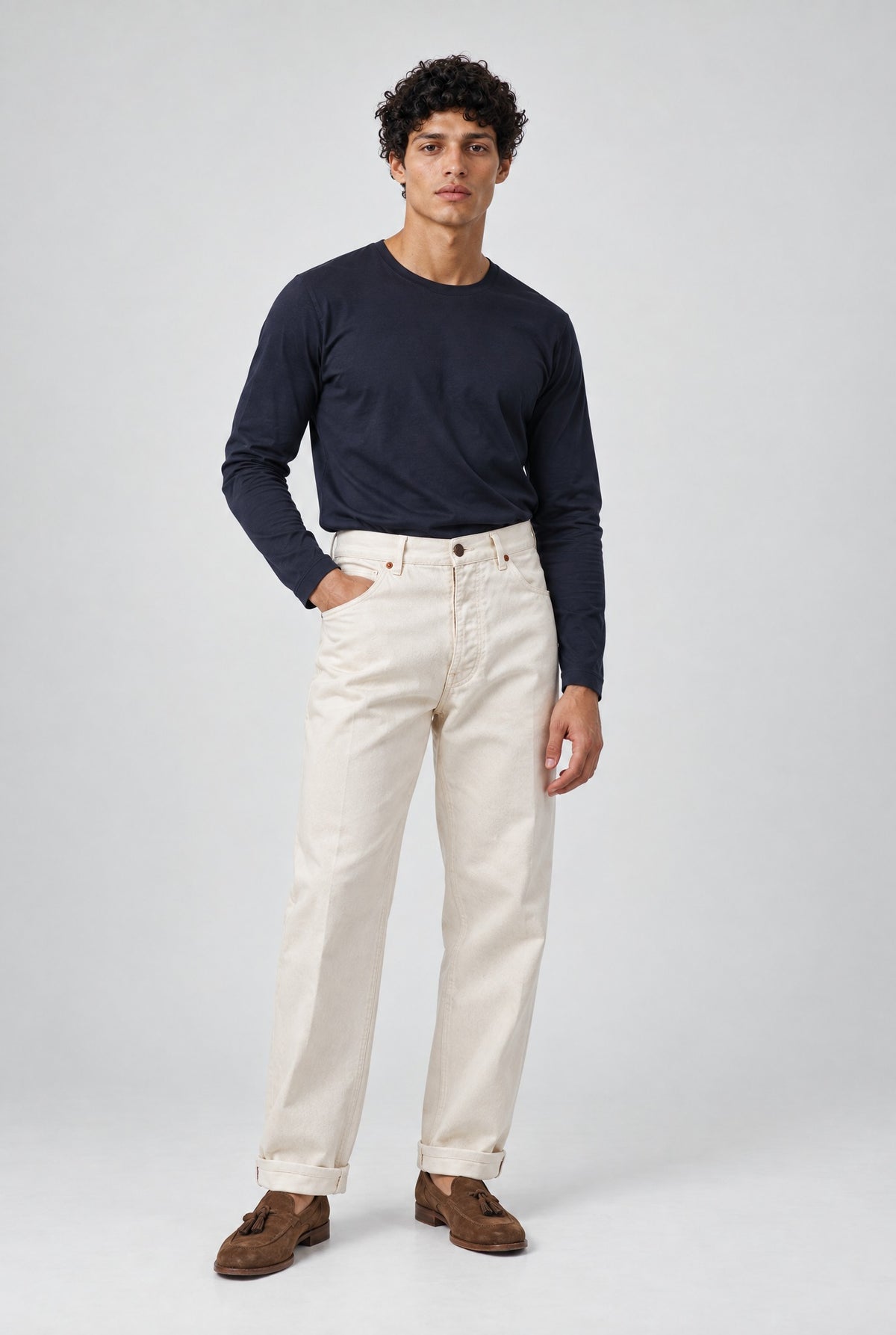 Jeans GORO Cimosato - Straight Fit Beige - SETTANTA