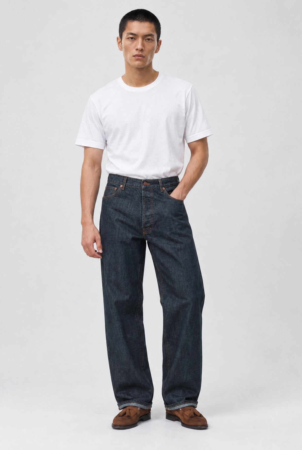 Jeans GORO Cimosato - Wide Fit Lavaggio Zero - Denim - SETTANTA