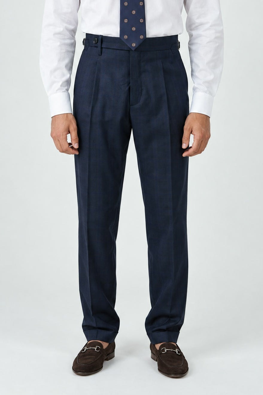 Pantalone Abito SETTANTA Rifinito 2 Pinces - Blue Finestrato - SETTANTA