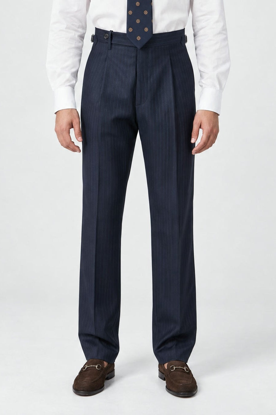 Pantalone Abito SETTANTA Rifinito 2 Pinces - Blue Gessato Blue - SETTANTA