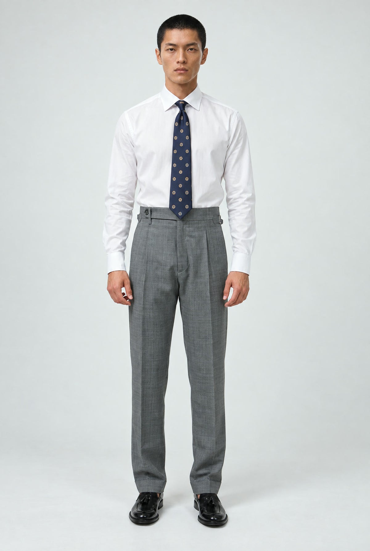 Pantalone Abito SETTANTA Rifinito 2 Pinces - Grigio Principe di Galles - SETTANTA