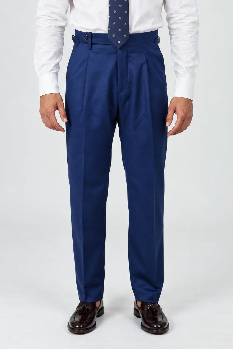Pantalone Abito SETTANTA Rifinito 2 Pinces - Indaco - SETTANTA