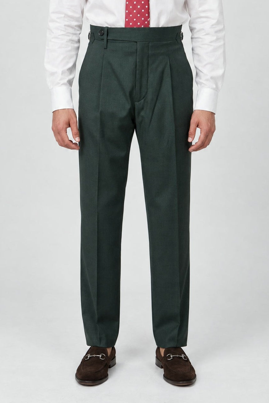 Pantalone Abito SETTANTA Rifinito 2 Pinces - Verde Bosco - SETTANTA