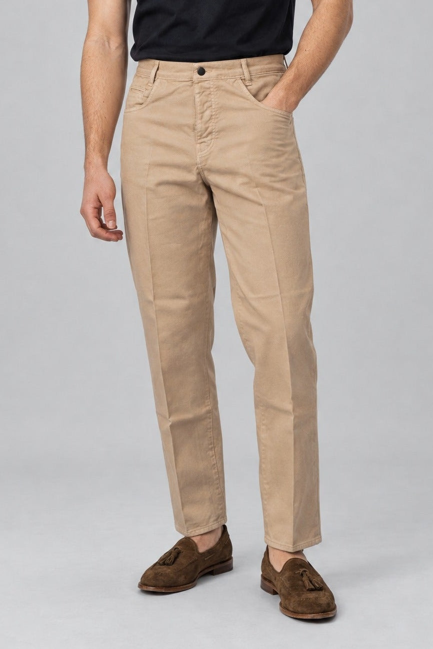 Pantalone AKIO Denim - Beige - SETTANTA