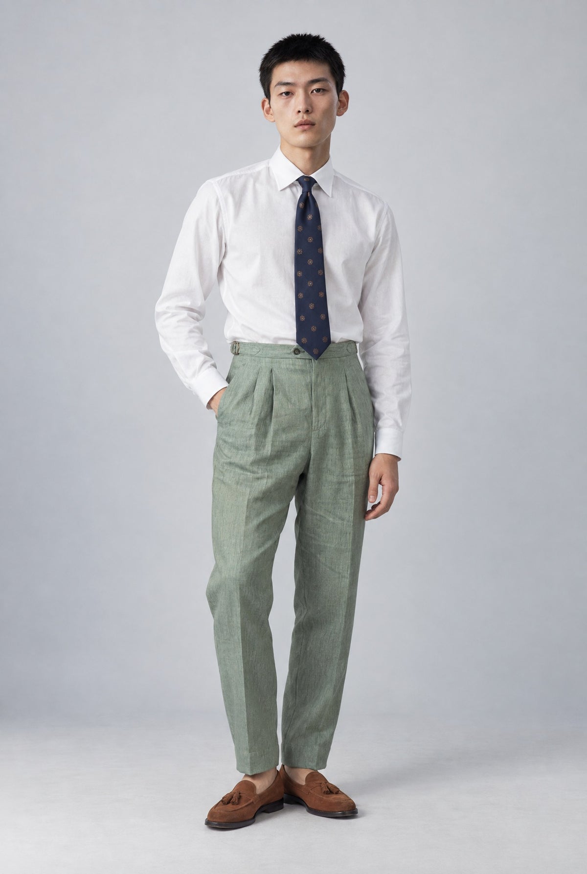Pantalone GEKKO Rifinito - Lino Menta - SETTANTA