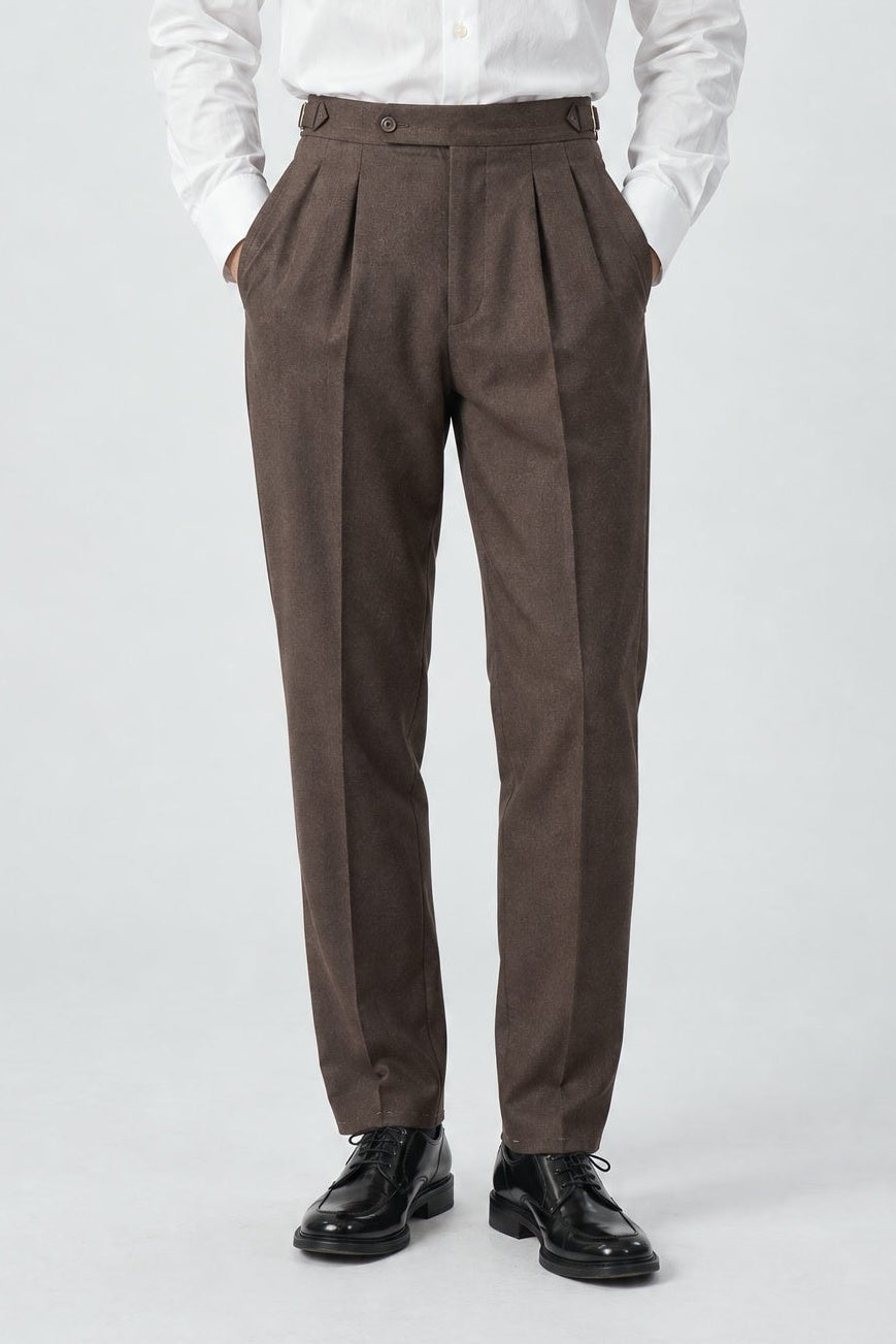Pantalone KEGO Rifinito 2 Pinces - Tortora - SETTANTA