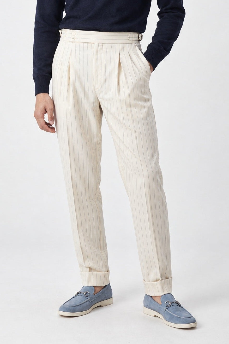 Pantalone MASAAKI - Beige Gessato - SETTANTA