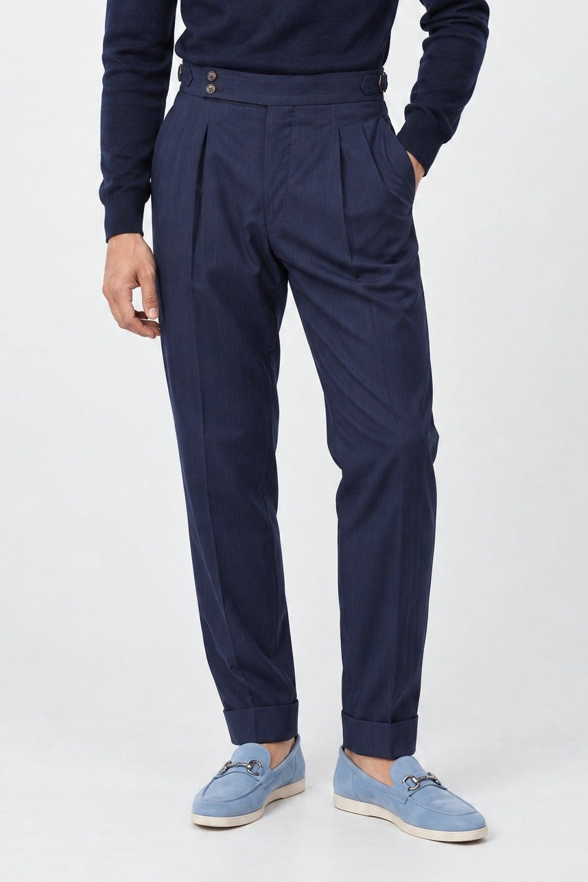Pantalone MASAAKI - Blue Gessato - SETTANTA
